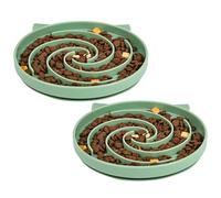 Alaoo 2pcs Gamelle Anti-glouton Kitty Slow Feeder, Vert armée | Gamelle Chat, Anti Vomissements Gamelles, Gamelles Antidérapante Multi-usages pour Chaton Alimentation Lente