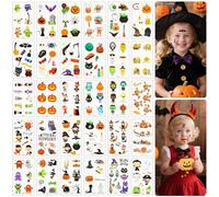 Alaoo 30 Feuilles Tatouage Maquillage Halloween, Halloween Tatouages Temporaires pour visage, Tatouages d'Halloween pour enfants pour Mascarade Fête de Carnaval,30 Feuilles-B
