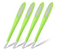 Alaoo 4 Pcs Cuticule à Ongles Fourches,Fourchette à Cuticules,Cuticules Trimmer Pusher,Nail Art Fourche,Outil de Soin des Ongles pour Nettoyer Ongles et Ongles des Orteils,Vert