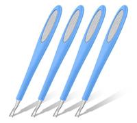 Alaoo 4 Pcs Cuticule à Ongles Fourches,Fourchette à Cuticules,Cuticules Trimmer Pusher,Nail Art Fourche,Outil de Soin des Ongles pour Nettoyer Ongles et Ongles des Orteils,Bleu Foncé