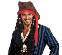 Alaoo 5 Pièces Ensemble d'Accessoires de Costume de Pirate, Bandana de Pirate, Ceinture, Collier, Bague, Cache-Œil, Accessoires de Costume de Pirates Pour Costume de Carnaval d'Halloween