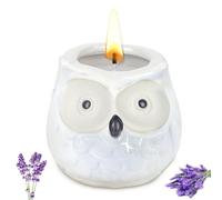 Alaoo Bougie Parfumée Hibou Lavande, Blanc | Bougie parfumée hibou lavande, 24h combustion apaisante, blanc élégant