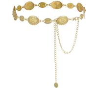 Alaoo Ceinture en Métal Occidental,Ajouré Sculpté Chaîne Ceintures,Taille En Métal Ceinture de Chaîne Réglable,Chaîne de Taille Bohème pour Tenue de Concert de Campagne pour Robe