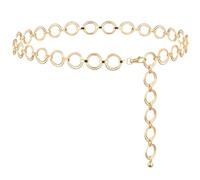 Alaoo Ceinture en Métal pour Femmes, Chaîne de Taille Réglable, Accessoires de Vêtements pour Femmes et Filles, Or, 115CM