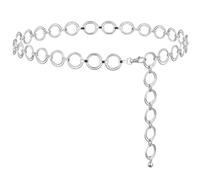 Alaoo Chaîne de Taille en Métal pour Femmes,Chaîne de Taille en Métal pour Femmes Réglable,Ceinture en Métal Occidental Ceinture Tendance Accessoires de Vêtements pour Femmes, Filles, Argent A-135 cm