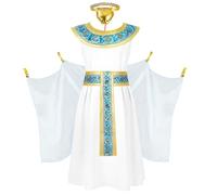 Alaoo Deguisement Egyptien Fille,4pcs Robe Princesse Accessoires, XL