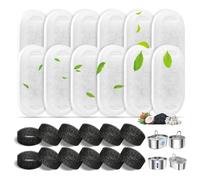Alaoo Filtre Fontaine Eau Chat,12 Filtres à Charbon + 12 éponges, Filtration des Cheveux Flottants, Adoucissement de l'eau,Filtres de Rechange pour Fontaine de Chat 2 L,3.2 L,4 L