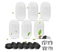 Alaoo Filtre Fontaine Eau Chat,6 Filtres à Charbon + 6 éponges, Filtration des Cheveux Flottants, Adoucissement de l'eau,Filtres de Rechange pour Fontaine de Chat 2 L,3.2 L,4 L