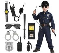 Alaoo Générique Accessoires Policier Enfant, 10PCS Accessoires de je Costume de police Pour Garçon, Halloween, Carnaval, Cosplay, fête sur le thème