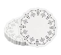 Alaoo Napperons Blancs, 150 Pièces 4,5" Ronds Napperons Papier Dentelle, Napperons en Papier jetables pour Mariage, Anniversaire, Aliments Frits, Gâteaux Et Décoration De Table