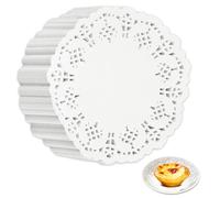 Alaoo Napperons Blancs, 250 Pièces 3,5" Ronds Napperons Papier Dentelle, Napperons en Papier jetables pour Mariage, Anniversaire, Aliments Frits, Gâteaux Et Décoration De Table