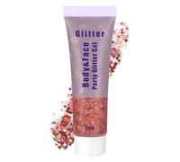 Alaoo Paillette Gel Liquide, 20ml Paillettes de visage Chunky Holographique Laser Concert Glitter gel, Paillettes Corps pour Visage Hair Ongles Festival carnaval Maquillage Décoration, Rose Foncé
