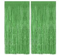 Alaoo Rideau Métallique,6 pièces 1m x 2 m Scintillants Vert Franges en Aluminium,Facile à Installer,Rideaux Franges Tinsel Fond pour Fête, Photo, Décoration,Mariage,Anniversaire