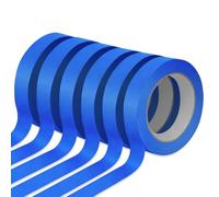 Alaoo Ruban de masquage Multi-Surfaces, 6 Rouleaux 24mm x 50m Ruban de Peintre Bleu Masking Tape, Ruban Adhésif Polyvalent pour lignes épurées, décoration, peintres,ruban de masquage et de peinture