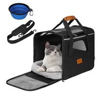 Alaoo Sac Transport Chat Chien Cage XL Respirant Pliable Aérien Approuvé | Sac Voyage Chat avec Matelas Peluche Amovible Bol, Approuvé Compagnies Aériennes