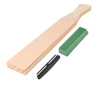 Alaoo Strop en Cuir Double Face Portable, 3pièces Planche à Aiguiser Et Cuir Pâte De Meulage Guide d'Affûtage, Kit d'affûtage en Cuir pour Les Couteaux de Ponçage et Le Ponçage de la Lame