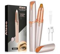 Alaoo Tondeuse à sourcils pour femme, rechargeable et portable, sans douleur, rasoir électrique pour sourcils, visage, joues, lèvres, peluches, champagne doré