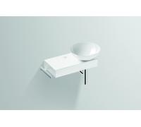 Alape Piccolo Novo, plan de toilette, L/H/P 555/400/320, vasque blanche, droite, 1 trou pour robinet, console avec porte-serviettes, 5257000000, Couleur: blanc