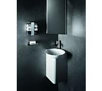 Alape Plan de toilette dangle WP.INSERT5, L:355mm, H:471mm, P:350mm, vasque en coupe blanche, cuvette centrÃ©e, avec trou pour robinetterie, 5245000, Corps/Avant: Blanc / Blanc - 5245000000