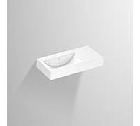 Lavabo Alape PR800 4205300000 800 x 405 mm, blanc, sans trou de robinetterie, avec trop-plein, vasque à gauche