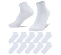 Alaplus 10 Pares De Calcetines Hombre 43-46 Calcetines Deporte Calcetines Running Calcetines Cortos Medias Calcetines Cuarto De Algodón Transpirable Unisex, Blanco