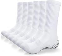 Alaplus Chaussettes Homme Femme, Epaisse Respirant Chaussettes de Sport Chaudes Hiver, Antidérapantes pour Football Basketball Handball Rugby Vélo Trekking Yoga, Unisexe Blanc, 38-45