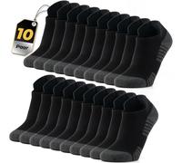 Alaplus Chaussettes Femmes 35-38, 10 Paires Chaussettes Basses De Sport Respirantes En Coton Pour Hommes Et Femmes Chaussettes Courtes De Course, Noir