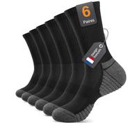 Alaplus Chaussettes Homme femme Sport Hautes Antidérapantes, Respirantes pour Randonnée, 6 Paires, Tailles (FR/ES, Numérique, 47, 50, Taille normale, Taille normale, CL01-Noir)