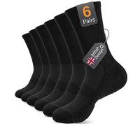 Alaplus Chaussettes Homme femme Sport Hautes Antidérapantes, Respirantes pour Randonnée, 6 Paires, Tailles (FR/ES, Numérique, 43, 46, Taille normale, Taille normale, CL02-Noir)