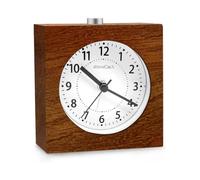 Alarm Clock Battery Operated Snooze Function Wood Travel Alarm Clock Light Up Silent Analog Alarm Clock No Ticking Needle Clock Rising Sound Alarm - W