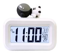 Alarm Clock, Cartoon Digital Clock Cute Cartoon LED Screen Desktop Electronic Alarm Data Time Calendar Temperature (Spaceman)