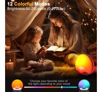 Alarm Clock,Luminous Alarm Clock,Sunrise And Sunset Simulator,Touch Screen Alarm Clock With 20 Brightness Levels,12 Colour Modes,5 Natural Sounds Fm Radio,Led Night Lights