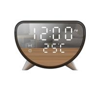 Alarm Clock Wireless Charger - Temperature Display Charging Port Alarm, Bedside Sleep Aid High Precision Clock Phone Charger for Families Lovers Coworkers