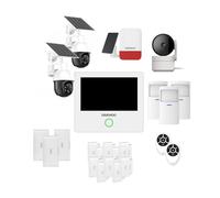 Alarme Daewoo Prestige, Centrale AM301 4,3", contacteurs de Porte, détecteurs de Mouvement, détecteur de Vibration, sirène Solaire, caméras solaires & caméra intérieure