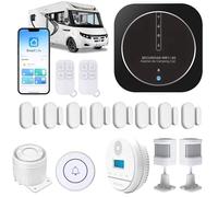 Alarme de Camping Car - WIFI/4G - Surveillance 24h/24h - Alerte sur téléphone - 2 Sirènes - Basse consommation - Adapté aux cloison Alu/Polyeste - Expédiée programmée - Détection Monoxyde de Carbone
