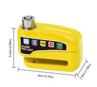 Alarme De Frein À Disque De Roue Antivol Pour Moto Et Vélo,Serrure De Sécurité Étanche En Alliage D'aluminium,Serrure De Frein De Sécurité Pour Scooter Hurbike - Type Yellow