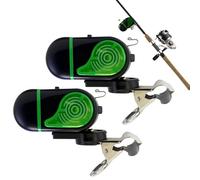 Alarme de morsure de poisson | Indicateur LED pour morsure avec support pour canne - 2 pièces équipement sensible avec clip pour eaux douces et rivières