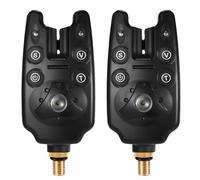 Alarme de Pêche, Lot de 2 Alarmes de Pêche avec Indicateur LED, Alarme de Pêche avec Contrôle de Volume + Tonalité, Alarme de Pêche pour Carpe et Brochet, Indicateurs d'Alarme de Pêche avec