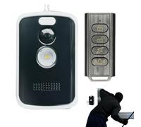 Alarme de périmètre de camping - dissuade les rôdeurs d'animaux intrus nocturnes, signalisation activée sans fil à distance, sortie sirène de volume 125 décibels + base de batterie AA 1,5 V, plastique