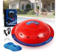 Alarme de piscine, alarme de sécurité flottante pour piscines creusées et hors sol, sensibilité réglable, détection d'eau, alerte 85 dB+ - Protection pour enfants et animaux domestiques (rouge)