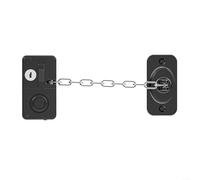 Alarme de sécurité de porte avec 120 dB, verrouillage de sécurité enfant USB-C rechargeable pour portes, fenêtres, tiroirs et réfrigérateur, chaîne en alliage d'aluminium (noir)
