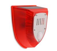 Alarme de sécurité extérieure avec détecteurs de mouvement 129 dB - Alarme sonore et lumineuse - Comprend des aboiements de chien - Simulation de tir - Batterie longue durée activée par le mouvement