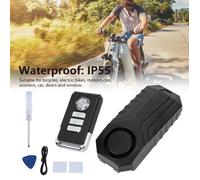 Alarme de Sécurité par Vibration Antivol Sans Fil 113dB Télécommande pour Moto Vélo