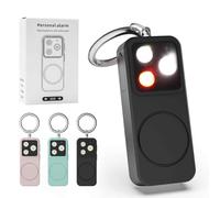 Alarme de sécurité personnelle et porte-clés d'autodéfense, sirène puissante avec lumière stroboscopique, protection réutilisable pour le jogging, la marche seule (noir)