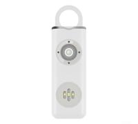 Alarme de sécurité personnelle lumière stroboscopique, 10,2 x 5,5 x 1,7 cm, rechargeable, alarme de sécurité personnelle 130 dB avec lumière SOS, légère (blanc)