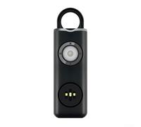 Alarme de sécurité personnelle lumière stroboscopique, 10,2 x 5,5 x 1,7 cm, rechargeable, alarme de sécurité personnelle 130 dB avec lumière SOS, légère (noir)