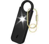 Alarme de sécurité personnelle rechargeable pour femme, 135 dB, porte-clés sirène avec lumière stroboscopique LED, porte-clés pour femmes, enfants, personnes âgées (noir)