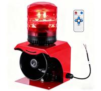 Alarme de sirène Industrielle 120 DB, Volume et Ton réglables IP65 Sound extérieur et Alarme Lumineuse avec télécommande AC220V