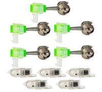 Alarme de sonnette pour canne à alarme avec lumière LED, accessoires sonores avec clip lumière pour lacs et aventures en plein air