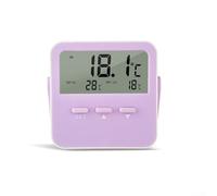 Alarme de température numérique pour intérieur et extérieur avec large plage de surveillance de 50 °C à 70 °C et grand écran LCD (violet)